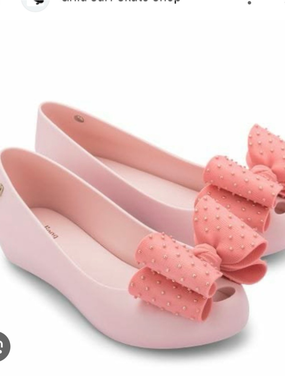 Melissa Pink Bow Jelly Flats